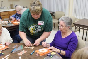 Crafting with residents