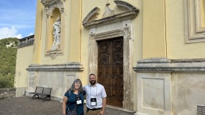 Luke and Barb in front of the Church of St. Felix in Cantalice.