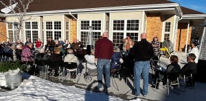 Warm winter hot chocolate on the patio