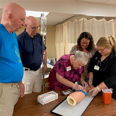 Residents doing an activity together
